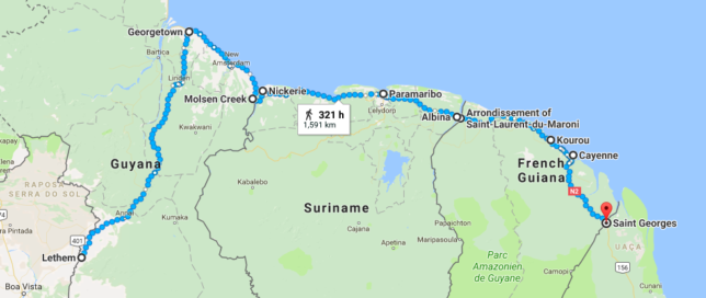 Crossing the Guianas overland step-by-step