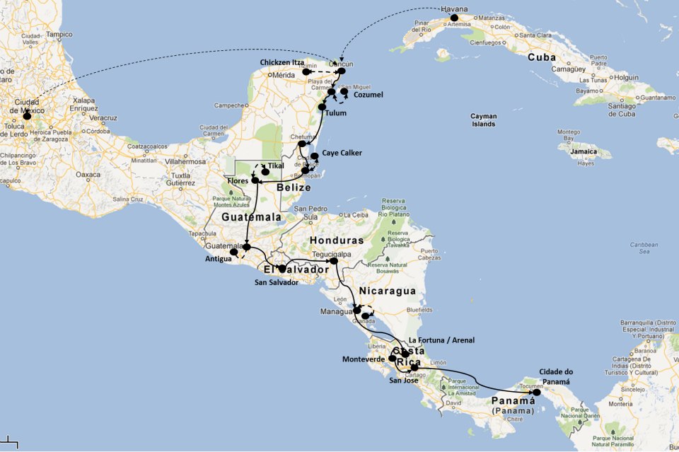 central america tour itinerary